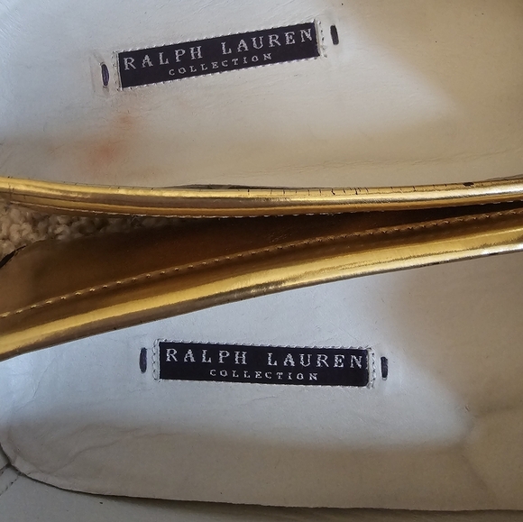 RALPH LAUREN Purple Label Made In Italy Gold Loafers Size 10B - Picture 5 of 10